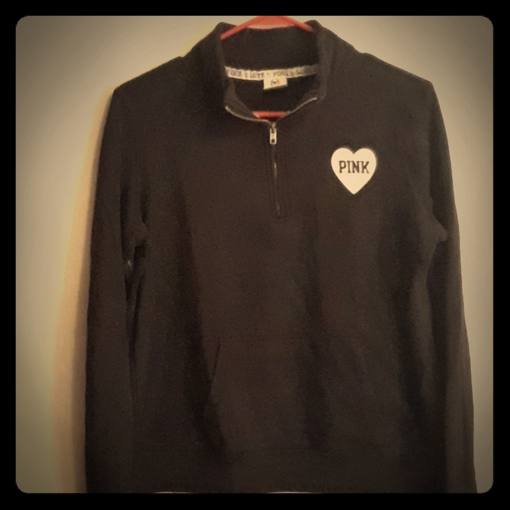 Pink half zip up sweatshirt